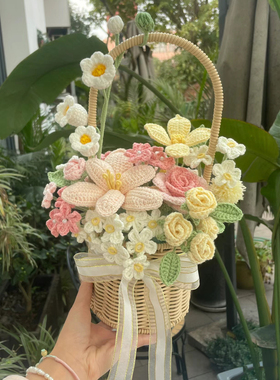 送妈妈礼物母亲节玫瑰花篮铃兰钩