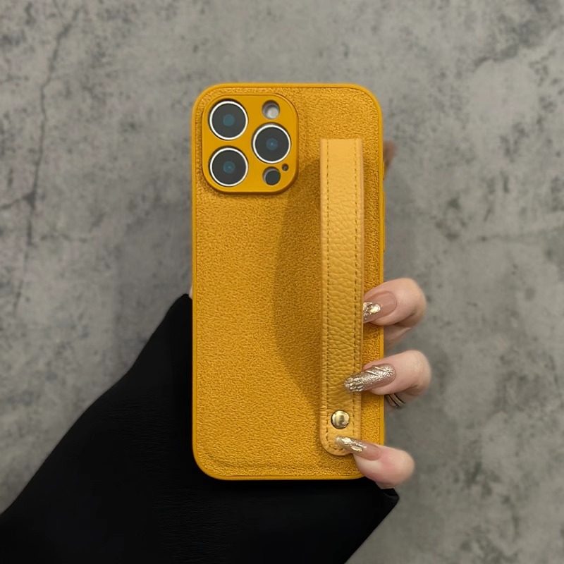 红色皮纹腕带适用苹果16promax手机壳新款高级感15创意简约14皮质13秋冬防摔iphone16pro小众女保护套外壳软,淘宝优惠券,粉丝福利购,淘宝优惠卷