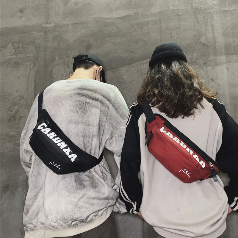 日系胸包男潮牌街头潮流女斜挎包 满江红箱包男士包袋