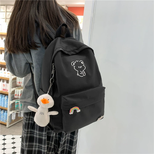 Школьный рюкзак, брендовая модная сумка через плечо, для средней школы, простой и элегантный дизайн