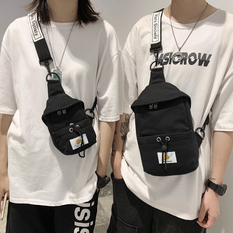 ins潮小背包女嘻哈个性休闲斜挎包 满江红箱包男士包袋