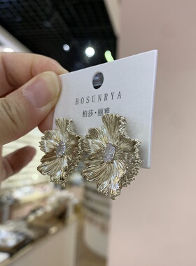欧美风复古咖金色夸张高级感小众设计耳环女时尚个性独特耳钉耳饰