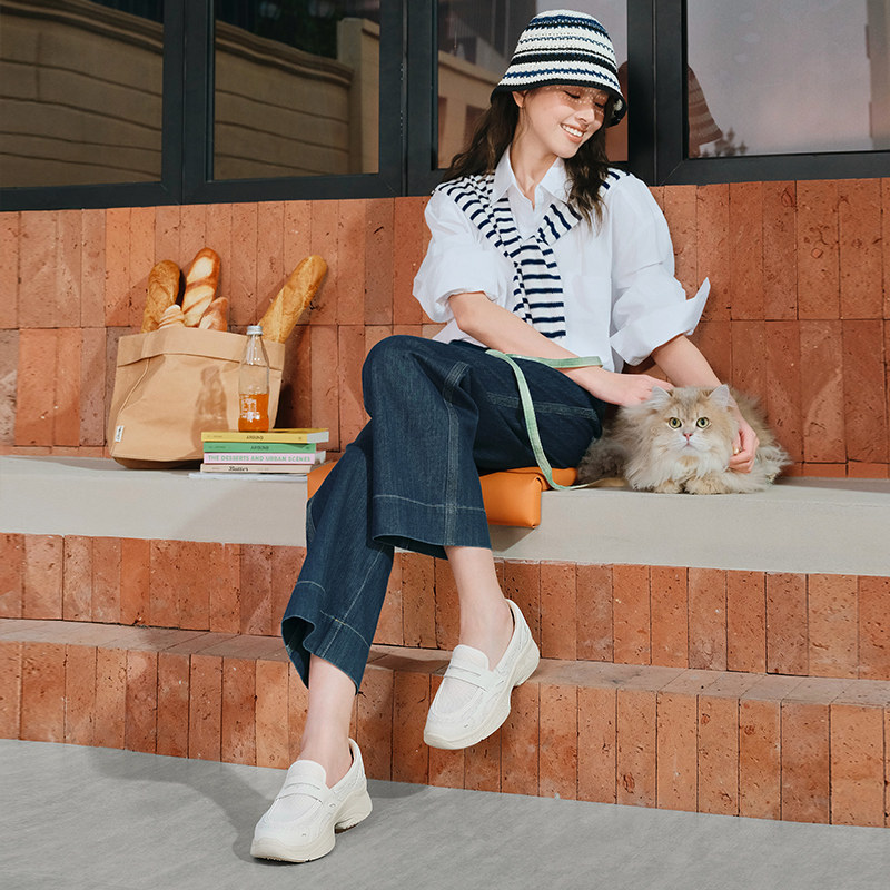 Pansy盼喜日本女鞋2026年春季新款乐福鞋厚底舒适一脚蹬运动鞋,淘宝优惠券,粉丝福利购,淘宝优惠卷