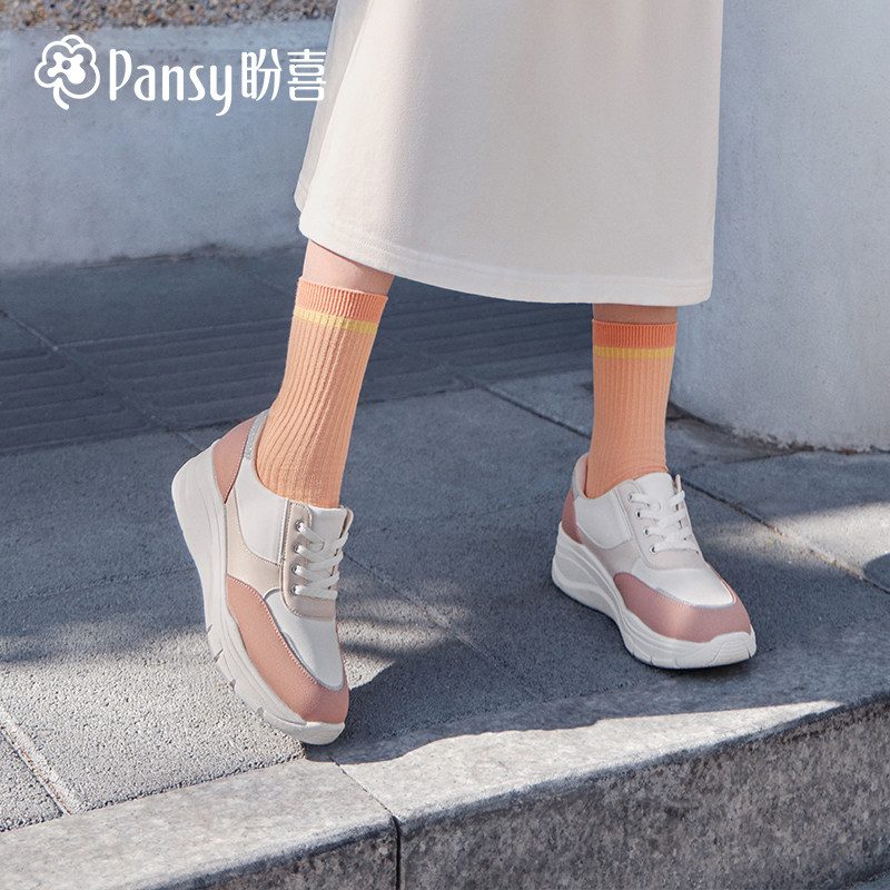 Pansy盼喜日本女鞋透气舒适轻便时尚坡跟运动休闲鞋春款,淘宝优惠券,粉丝福利购,淘宝优惠卷