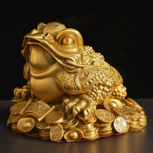 纯铜金蟾摆件招财进宝日进斗金蝉店铺办公室三足金蟾蜍开业礼品 - 图1