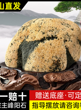 泰山青石原石庭院靠山石中式摆件