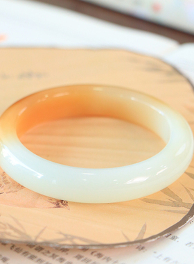 新疆且末糖白蜂蜜糖手镯女款圆条平安镯糖白分明小圈口53mm自留