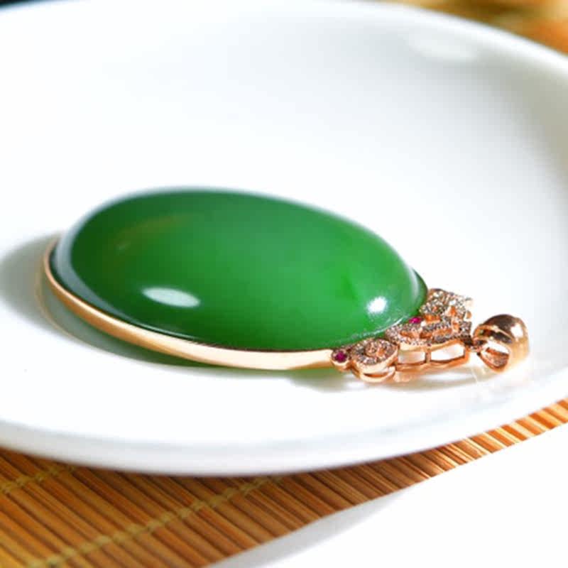 新疆天然挂件金镶玉女士款21g吊坠 玉赐平安项坠/吊坠