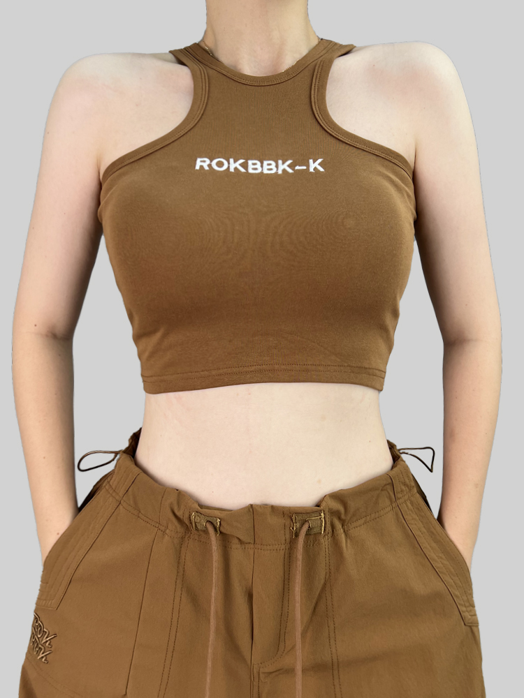ROKBBK－K/布韩街舞爵士舞jazz上衣紧身弹力短款露脐背心露背吊带 - 图2