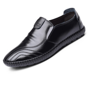 男士防滑豆豆鞋软底牛皮休闲鞋