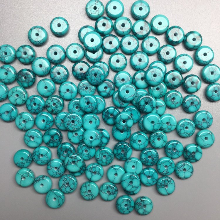 天然原矿高瓷绿松石6 8 10隔片隔珠垫片金刚星月佛珠文玩DIY配饰,淘宝优惠券,粉丝福利购,淘宝优惠卷