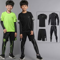 Children Sport Tight Clothing Suit Training Suit Men And Womens Basketball Football Uniform Running Fitness Speed Dry Clothes Four Sets