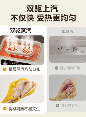 苏泊尔电蒸锅多功能家用加高大容量全自动定时2026新款蒸汽锅蒸箱