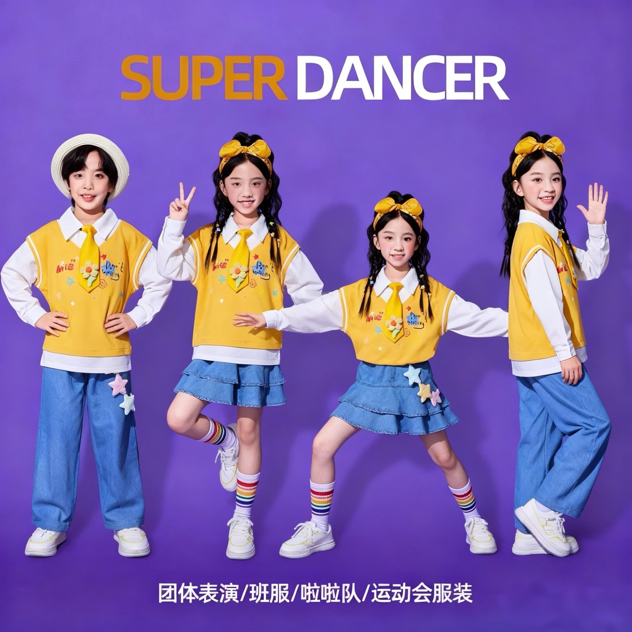 小学生开幕式班服运动会儿童啦啦队演出服服装幼儿园元旦合唱表演,淘宝优惠券,粉丝福利购,淘宝优惠卷