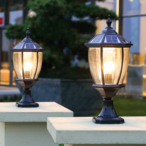 太阳能柱头灯两用户外防水别墅大门口柱子欧式室外庭院门柱围墙灯 - 图1