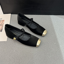 Fan-style small fragrant wind collage Mary Jane shoes spring autumn season new square head light mouthpieces with coarse and fairy single shoes