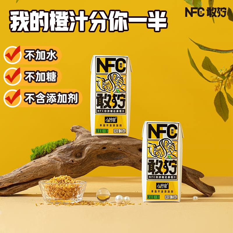 小柠家敢拧NFC橙汁210ml*10盒鲜榨果汁0防腐剂天然营养纯果汁饮料 - 图1