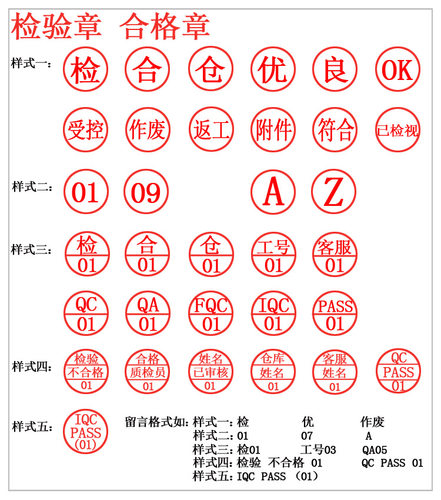 检验章 合格章 QC PASS QA IQC FQC OQC PASSED 01数字印章 英文 - 图0