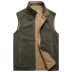 Jeep khiên mùa thu vest nam hai mặt cotton dụng cụ lỏng lẻo vest nam thời trang cổ áo khoác nam - Dệt kim Vest Dệt kim Vest