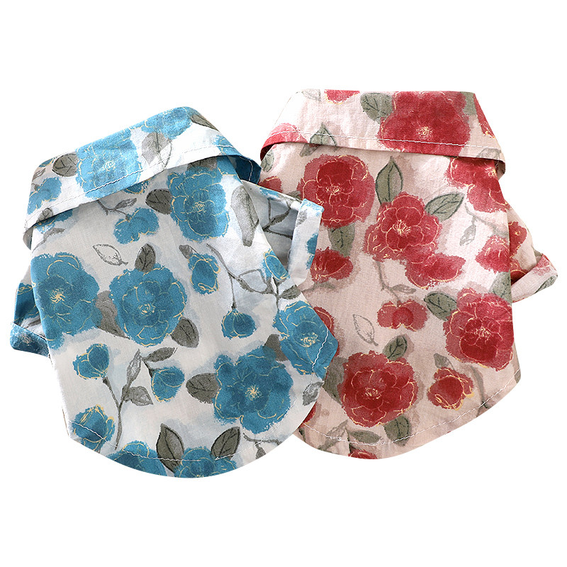 Summer thin small dog resort style short-sleeved shirt