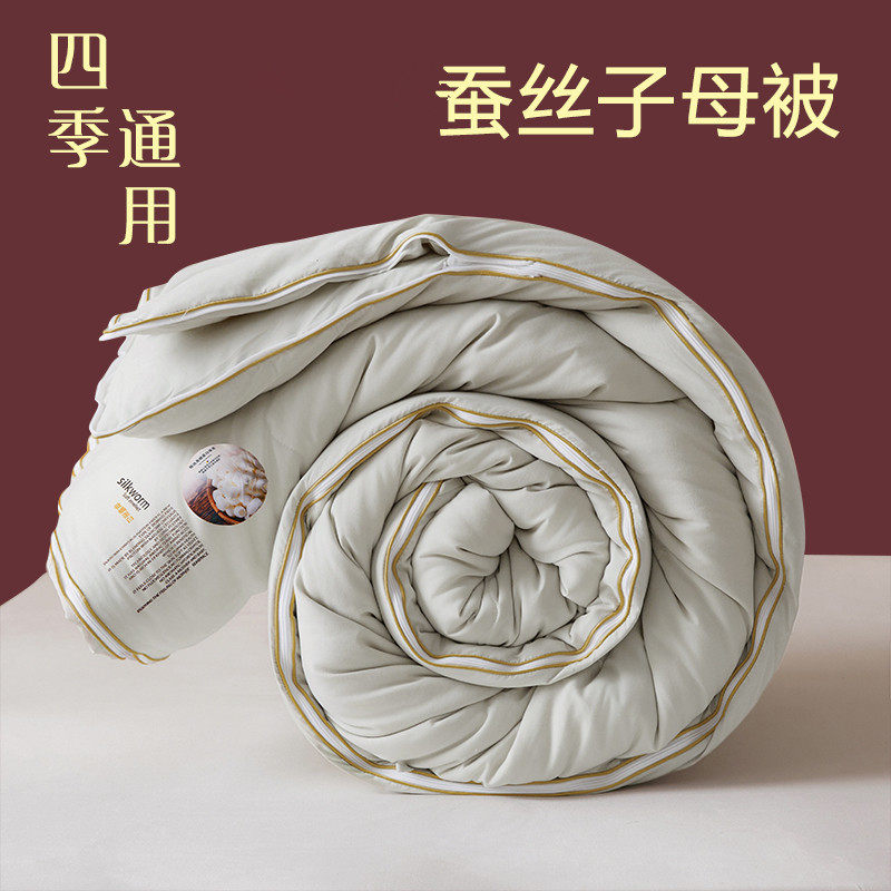 手工蚕丝被桑蚕丝被子母被二合一拉链款春秋被芯双人冬被四季通用,淘宝优惠券,粉丝福利购,淘宝优惠卷