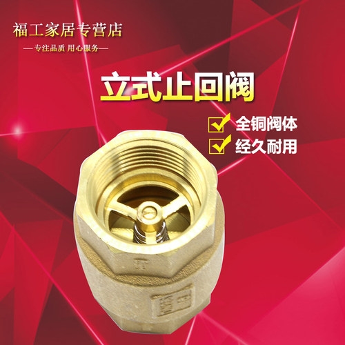 永德信410立式黄铜止回阀 全铜单向阀 止逆阀4分 6分 1寸 - 图0