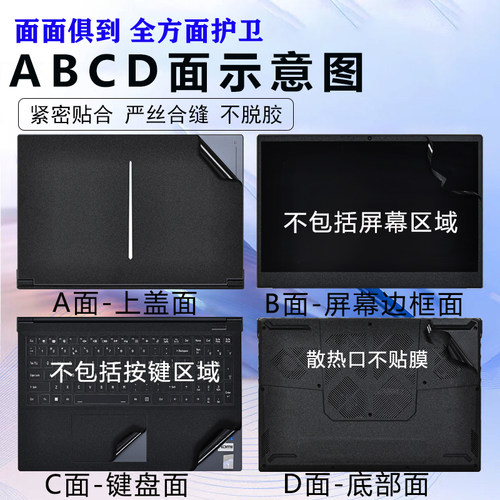 适用七彩虹隐星P15TA外壳保护膜P16笔记本贴膜隐星G15电脑贴纸游戏本机身防刮全套膜13代酷睿抗蓝光屏幕膜 - 图3