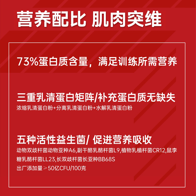 肌肉科技六星益生菌乳清蛋白粉便携装健身运动增肌粉袋装蛋白质粉-图0