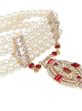 茉本女玻璃宝石复古1920S手链