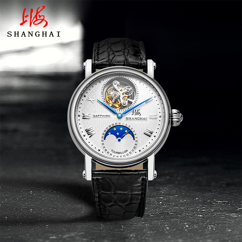 上海牌手表男限量陀飞轮腕表 手动机械表男士腕表F3-Z1002