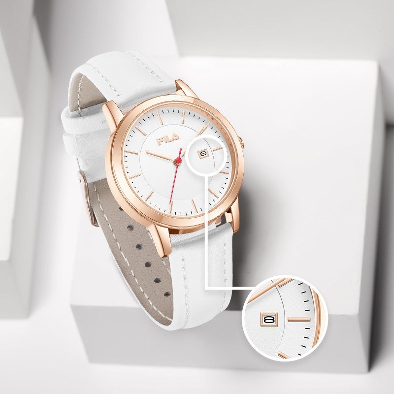 FILA斐乐日历手表女款初高中大学生腕表中国红送女生朋友礼物794 - 图3