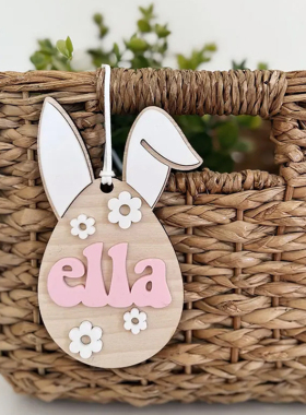 兔子篮子标签Easter彩蛋装饰品