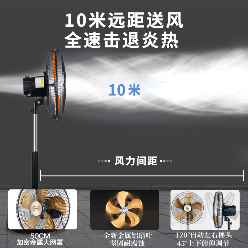 皓彩18寸落地扇大风力工业风扇2024新款家用商用大功率强力电风扇 - 图1