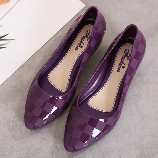 Fashionable outer waterproof shoes, rain boots, women's Internet celebrity plastic pointed low-cut rubber shoes, work water boots, lightweight summer