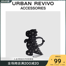 URBAN REVIVO2023 autumn winter new ladies Tide Cool Cute Rivets Small Dinosaur Hangings UAWA30266