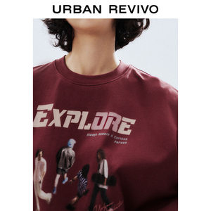 【都市趣野】UR2024夏季新款女美式复古印花短袖T恤UWV440130