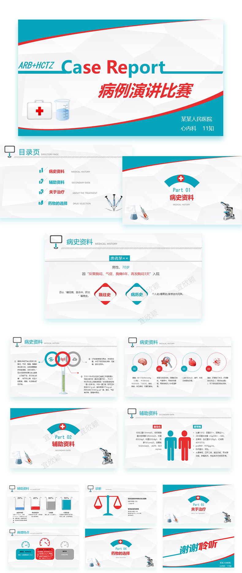 医院医学病例分析讨论演讲比赛PPT模板医生医疗护理疑难病症汇报 - 图3