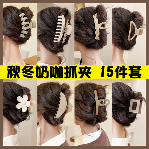 发夹女后脑勺秋冬毛绒抓夹大号发卡2026年网红新款鲨鱼夹夹子头饰 - 图0