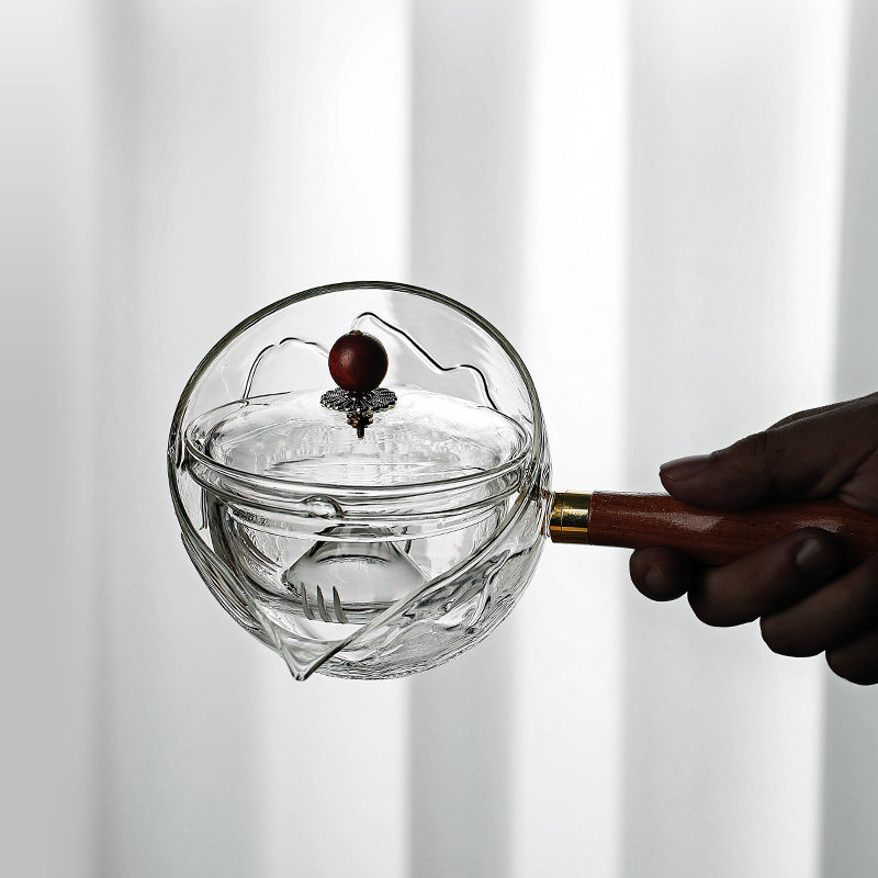 逍遥旋转玻璃侧把泡茶壶家用煮茶器 光米家居茶壶