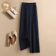 ກາງເກງສີມ່ວງ 100% hemp wide leg pants ສໍາລັບ summer ແມ່ຍິງ versatile ກາງເກງເກົ້າຈຸດສູງ linen trousers ວ່າງ pants