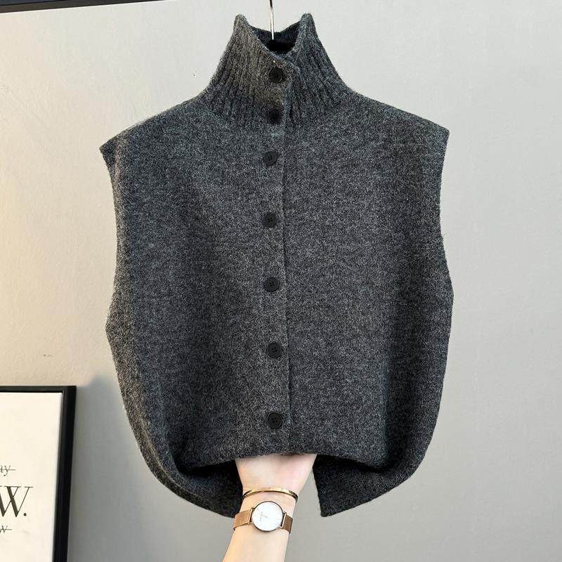 简约半高领宽松慵懒风毛衣背心马甲今年流行上衣加厚女装新款马夹,淘宝优惠券,粉丝福利购,淘宝优惠卷