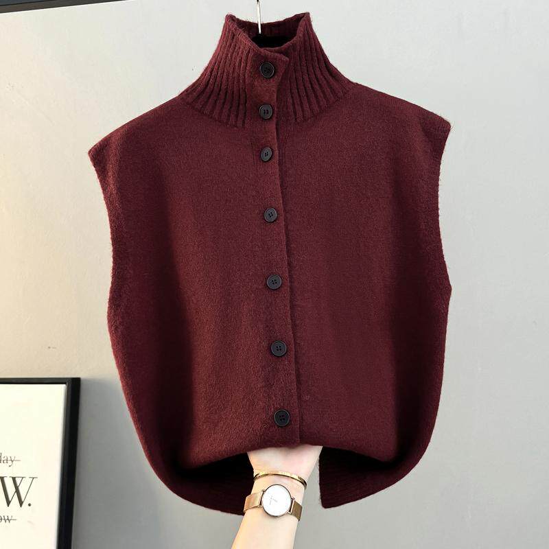 简约半高领宽松慵懒风毛衣背心马甲今年流行上衣加厚女装新款马夹,淘宝优惠券,粉丝福利购,淘宝优惠卷