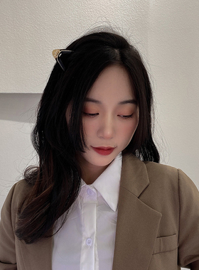 后脑勺半扎发ins刘海夹子头饰