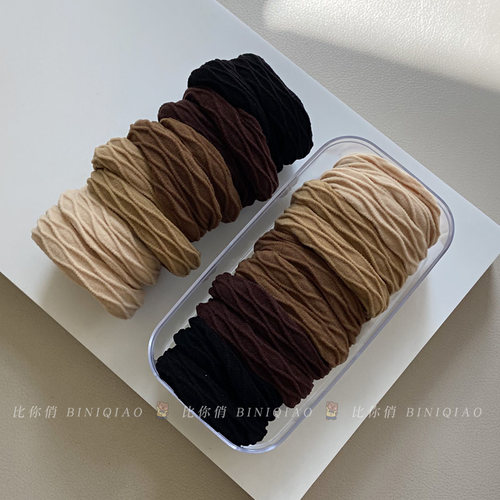 简约无缝扎头绳高弹力加粗包覆纱发圈皮筋女高马尾不伤发耐用百搭 - 图2