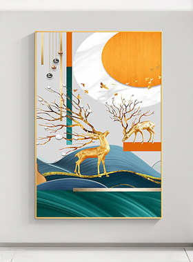 进门玄关鞋柜墙面装饰画酒店走廊过道挂画北欧沙发背景墙高端壁画