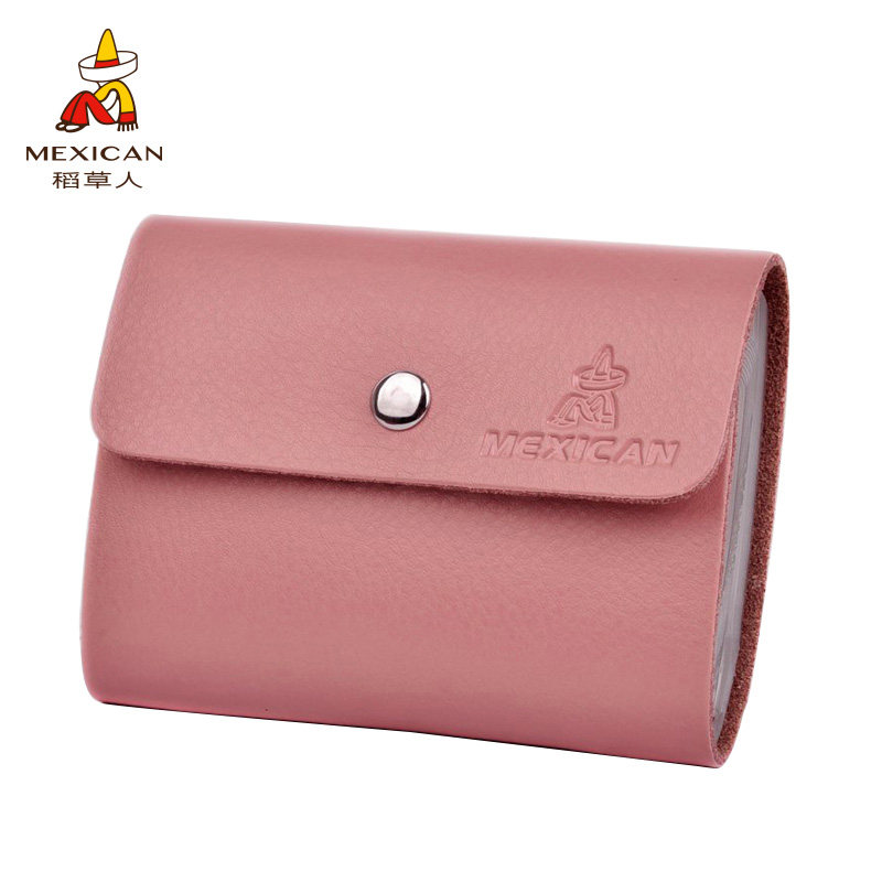 稻草人牛皮多卡位日韩名片夹 mexican德林坊卡包