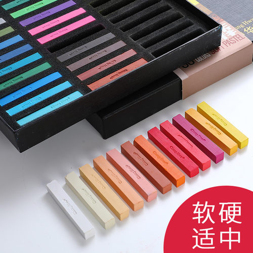 中华牌ChungHwa色粉笔48色36色彩色粉笔颜料小学生娃娃彩绘专业粉彩笔初学者手绘黑板报粉画画粉彩棒美术用品 - 图1