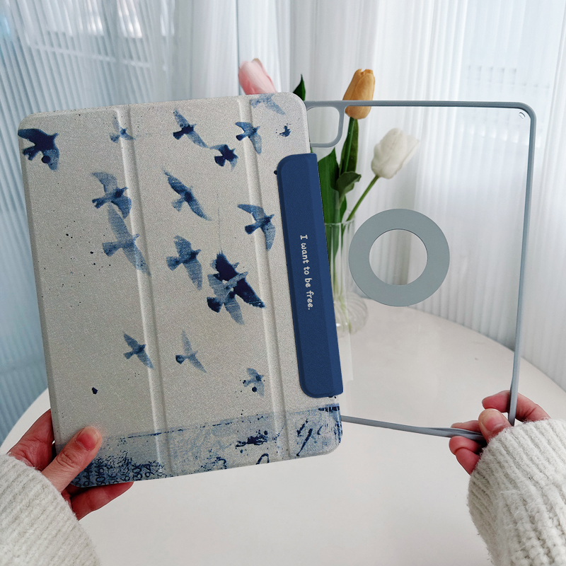 【圆环磁吸双面夹x水墨蓝鸽】侧边充电2024适用华为平板matepad保护套11pro全包air6第十代10.9防弯ipad13壳5 - 图1