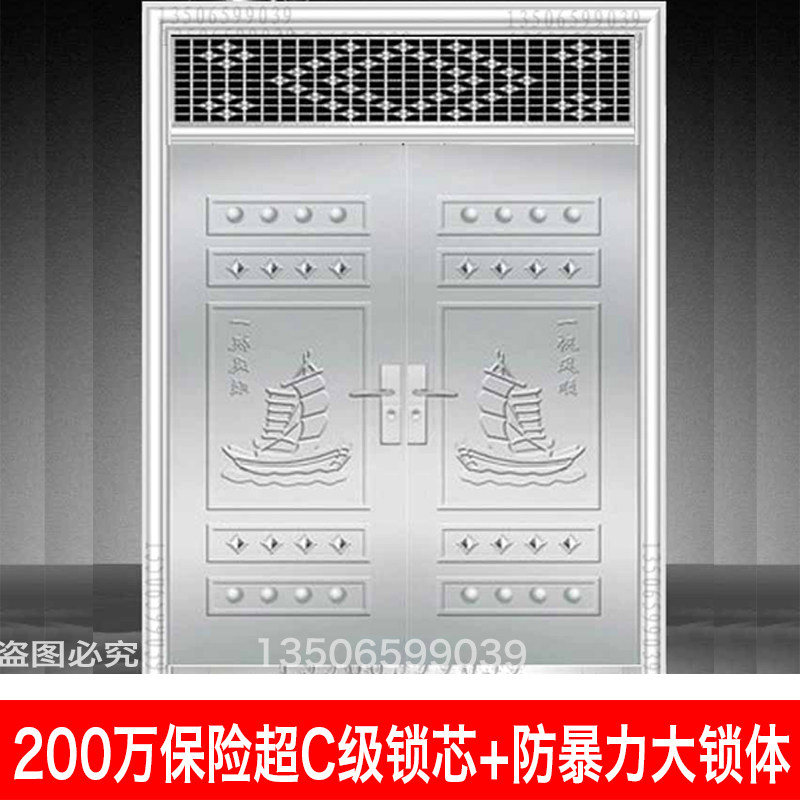 不锈钢门 304不锈钢防盗门不锈钢单门白钢门家用不锈钢大门双开门_虎窝淘