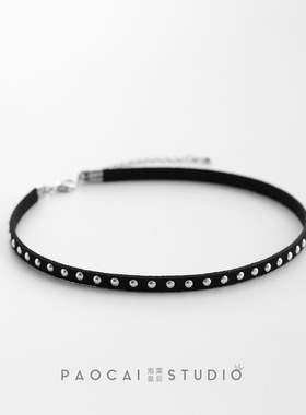 暗黑铆钉项圈少女项链短款锁骨链女软妹原宿朋克街头颈链choker